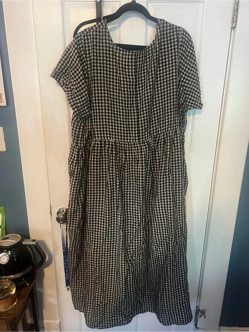 Tradlands Nico oat milk/black gingham dress 2X - Picture 3 of 3